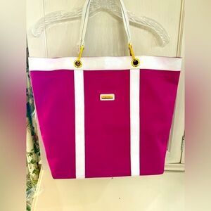 New St.John large nylon Tote/Purse hot pink